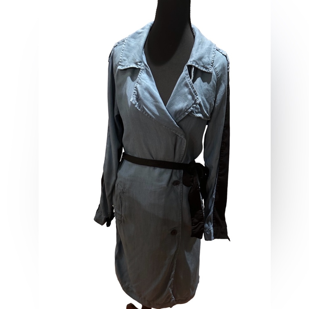 Cop.Copine Two-Tone Chambray Trench Dress